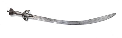 Lot 740 - A steel Pulwar sword