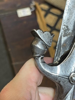 Lot 740 - A steel Pulwar sword