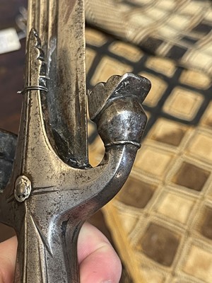 Lot 740 - A steel Pulwar sword
