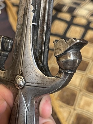 Lot 740 - A steel Pulwar sword