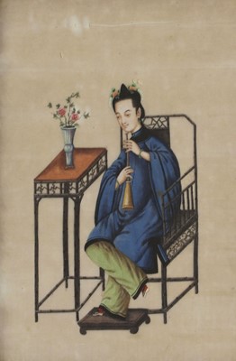 Lot 300 - A collection of fifteen Chinese pith paper paintings