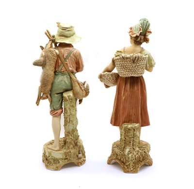 Lot 66 - A large pair of Royal Dux porcelain figures