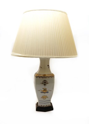 Lot 108 - A porcelain baluster vase table lamp and shade