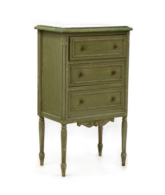 Lot 471 - A small French Transitional style painted three drawer chest