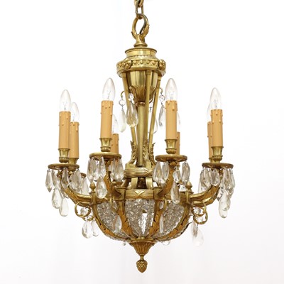 Lot 275 - A neoclassical-style gilt-metal chandelier