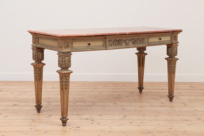 Lot 625 - A Louis XVI-style painted marble top console