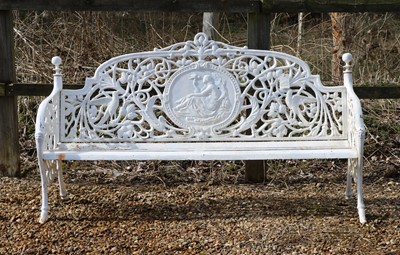 Lot 476 - A large cast iron bench
