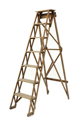 Lot 484A - An Eclipse lattistep six tread wooden garden ladder