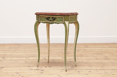 Lot 539 - An 18th-century-style green-painted low table