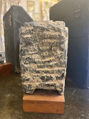 Lot 84 - A grey schist carving of a sage
