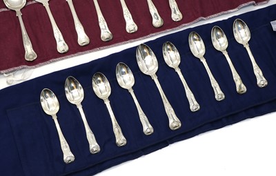 Lot 27 - A Kings pattern silver flatware service for eight settings
