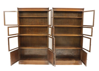 Lot 357 - A pair of oak modular bookcases