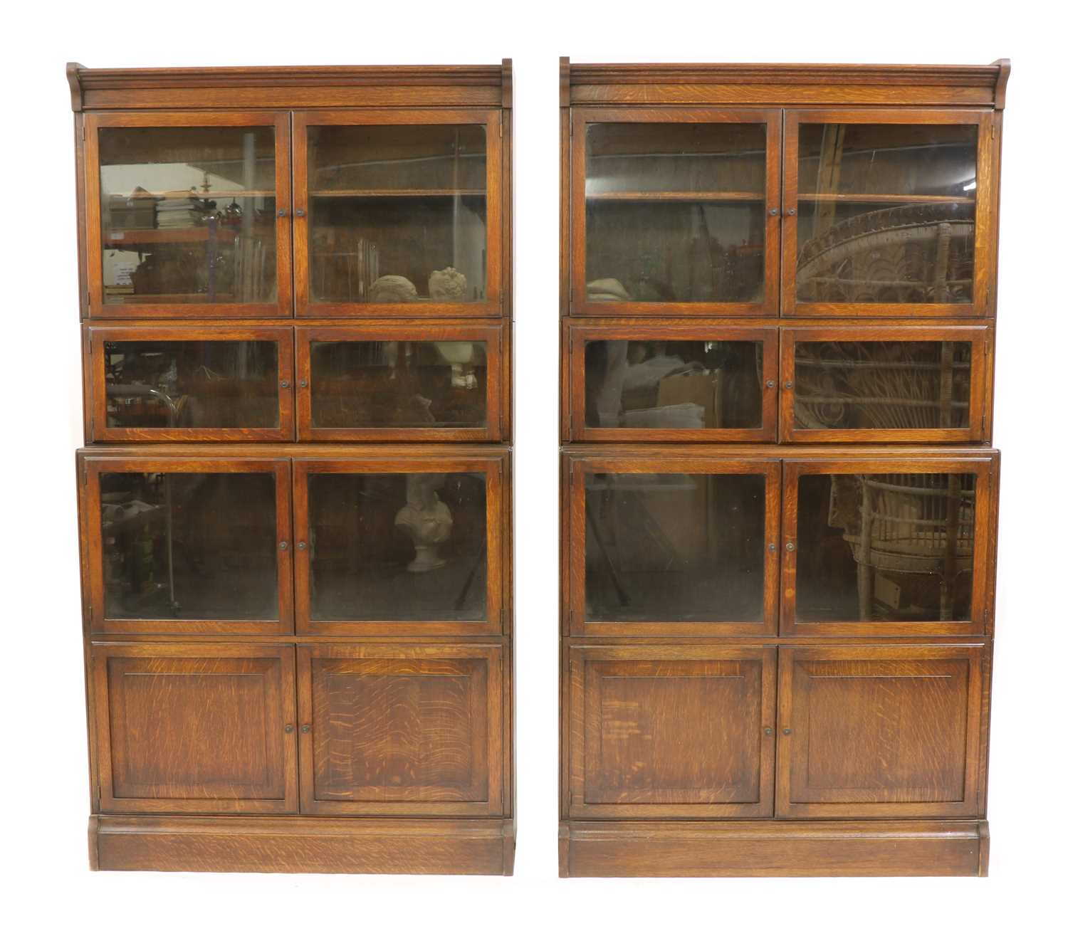 Lot 357 - A pair of oak modular bookcases