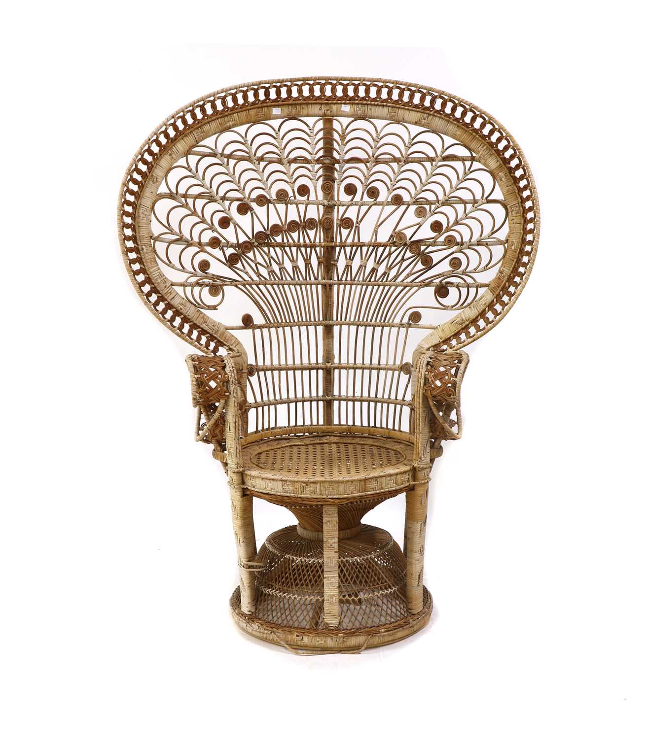 Lot 285 - An Emmanuelle wicker peacock chair