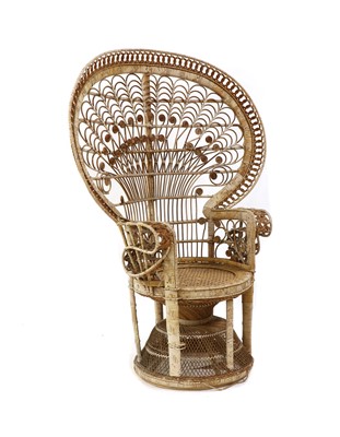 Lot 285 - An Emmanuelle wicker peacock chair