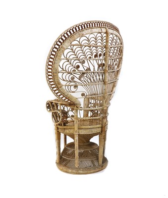 Lot 285 - An Emmanuelle wicker peacock chair