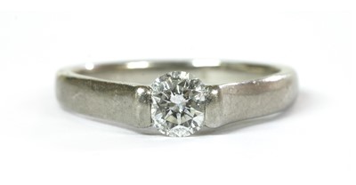 Lot 188 - A platinum single stone diamond ring