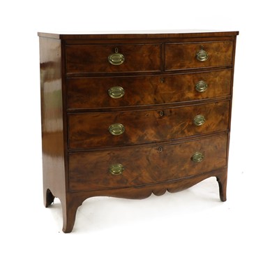 Lot 462 - A George III mahogany bow front chest of drawers