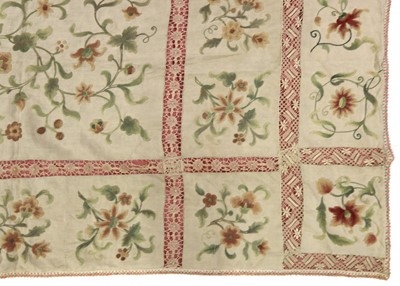 Lot 189 - An embroidered bedspread