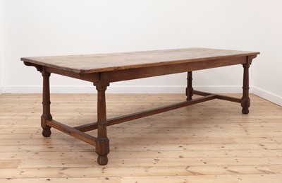 Lot 520 - A large oak and fruitwood farmhouse table