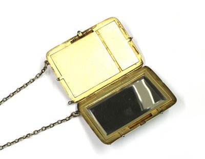 Lot 66 - A silver gilt and enamel, sapphire set evening purse