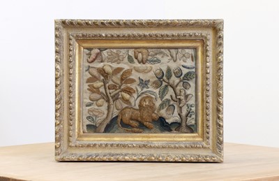 Lot 595 - A stumpwork needlework picture