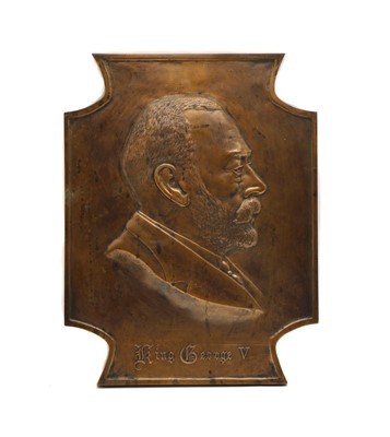 Lot 146 - A bronze plaque depicting George V