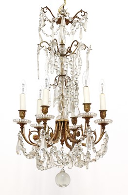 Lot 193 - A six-branch gilt-metal chandelier