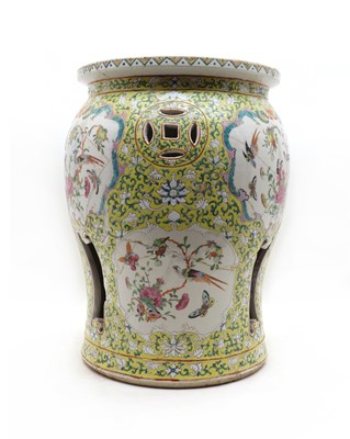Lot 141 - A Chinese famille jaune garden seat