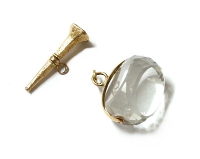 Lot 430 - A large rock crystal spinner fob