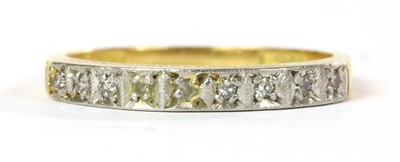 Lot 180 - An 18ct gold diamond half eternity ring