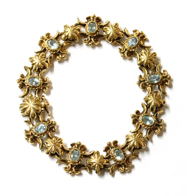 Lot 286 - A 9ct gold blue topaz bracelet