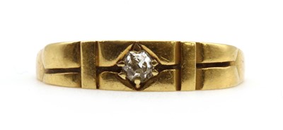 Lot 3 - A gold single stone diamond ring