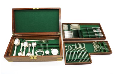 Lot 26 - A modern silver composite canteen for eight place settings
