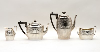 Lot 4 - A Victorian four-piece silver tea service