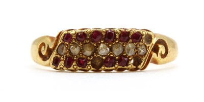 Lot 27 - A Victorian 18ct gold diamond and ruby ring