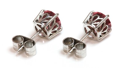 Lot 311 - A pair of single stone pink tourmaline stud earrings