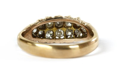 Lot 10 - A gold diamond set boat shaped ring
