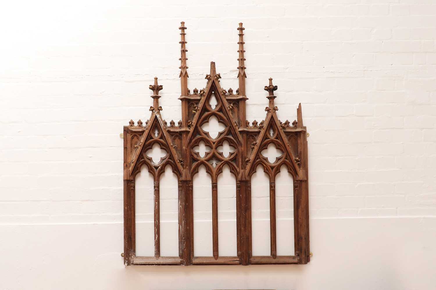 Lot 791 - A section from an oak Gothic rood screen,