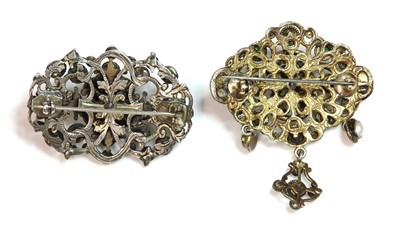 Lot 136 - An Austro-Hungarian silver gilt gemstone and enamel brooch, c.1900