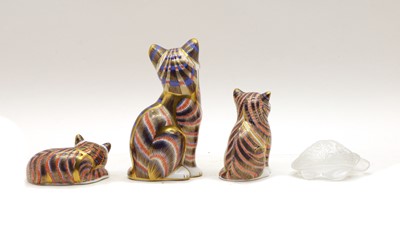 Lot 57 - A group of three Crown Derby Imari figurines
