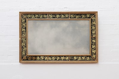 Lot 242 - A George III-style rectangular verre églomisé mirror