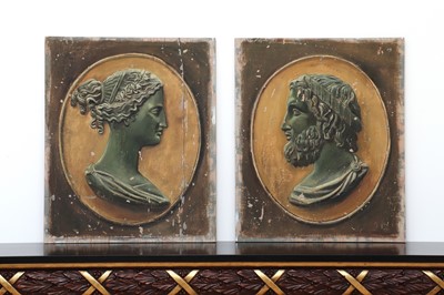 Lot 478 - A pair of painted trompe l'oeil panels