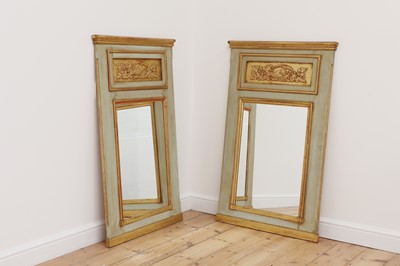 Lot 572 - A pair of painted and parcel-gilt mirrors