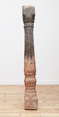 Lot 544 - A Mughal sandstone column