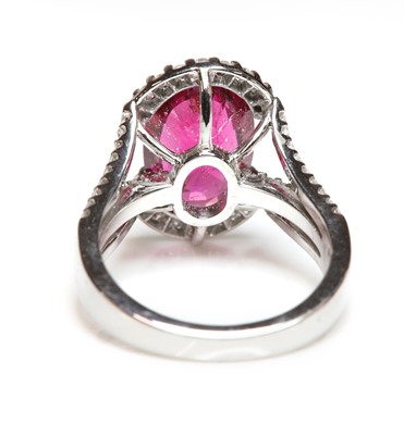 Lot 308 - A rubellite and diamond ring