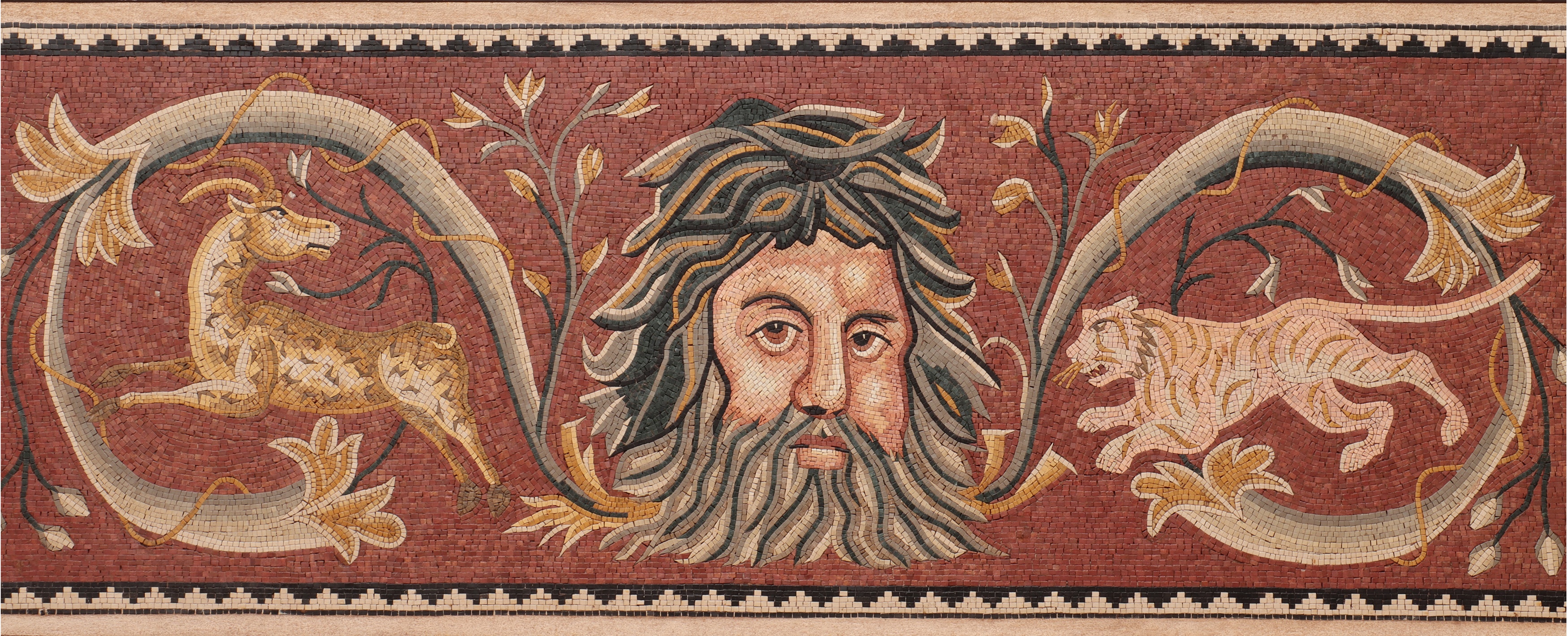 Lot 185 - A rectangular Roman-style mosaic panel,