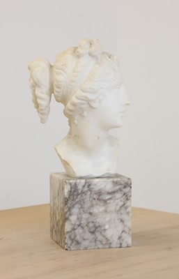 Lot 805 - A grand-tour-style marble bust of Diana