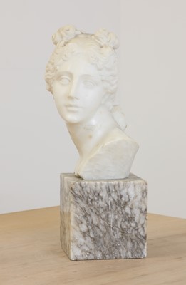 Lot 805 - A grand-tour-style marble bust of Diana