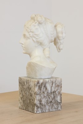 Lot 805 - A grand-tour-style marble bust of Diana